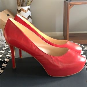 Never worn! Leather Platform Heels 3 1/2 to 4inch